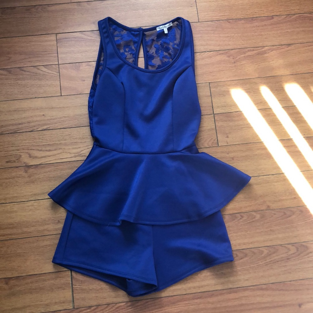 One piece shorts with see thru back